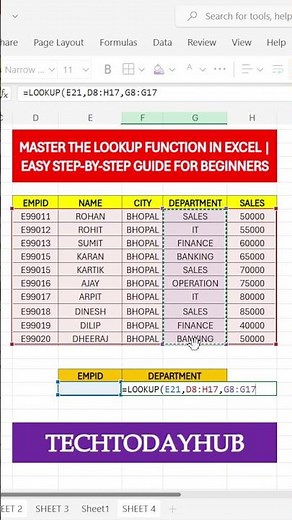 Master the LOOKUP Function in Excel | Easy Step-by-step Guide for Beginners #exceltips #exceltricks