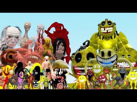NEW BACKROOMS CHARACTERS VS ALL ROBLOX INNYUME SMILEY'S (Garry's Mod)