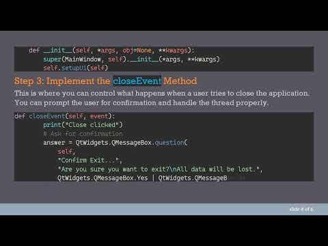 How to Handle closeEvent in PyQt5 to Stop Threads Properly