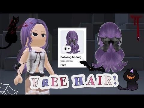 How to get the FREE Batwing Midnight Hair for 0 Robux on ROBLOX! NEW HALLOWEEN HAIR 🦇