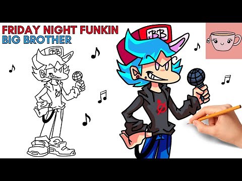 How To Draw Big Brother | Friday Night Funkin Mod | FNF | Step By Step Drawing Tutorial