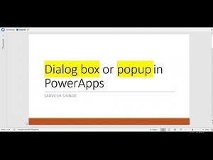 Show message box or popup in PowerApps