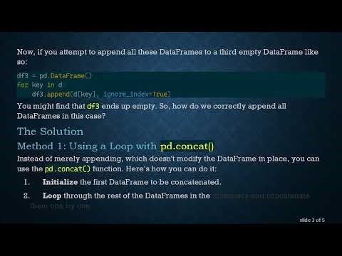 Mastering DataFrames: How to Append Multiple Pandas DataFrames from a Dictionary