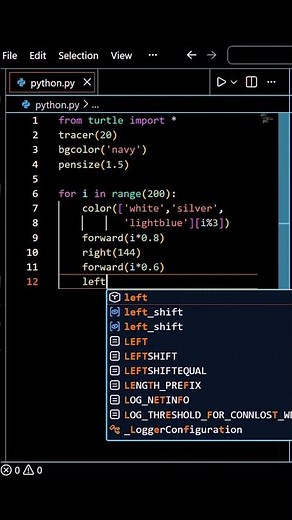 Python Turtle for Beginners: Create Beautiful Graphic in seconds! ✨ #coding #learnpython #shorts
