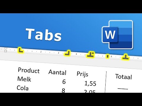 Tabs | instellen, aanpassen en verwijderen in Word
