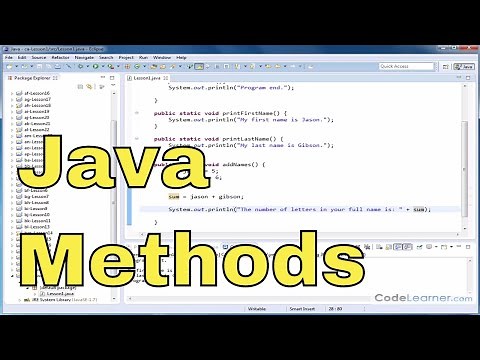 Java Programming Tutorial - 01 - Introduction To Methods