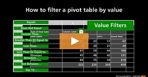 How to filter a pivot table by value