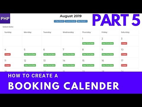 How to create a booking calendar with time slots and validation php mysql part 5
