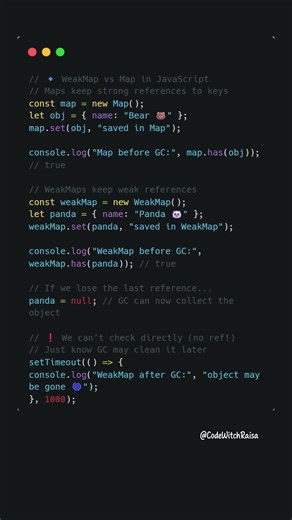 🔒 WeakMap: hidden JS feature #coding #javascript #shorts