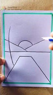 Bridge Drawing With Sunset View #drawing #art #shorts