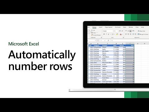 How to automatically number rows in Microsoft Excel