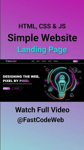 Create Simple Website Using HTML & CSS | Fast Code