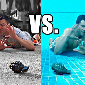 Just some helpful science if you ever find yourself face to face with a grenade :) | Mark Rober