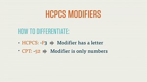 Healthcare Common Procedure Coding System (HCPCS) Modifiers