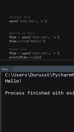 How to create, write and read file in Python #Shorts