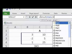 Matrix Multiplication and inverse using Excel