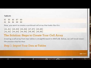 How to Create a Cell Array from Two Tables in MATLAB