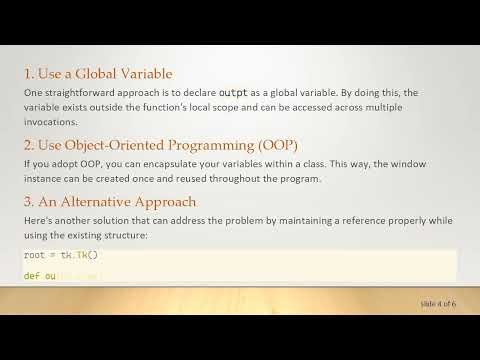 Creating a Unique Window for Output in Python Tkinter