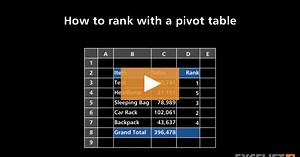 How to rank with a pivot table