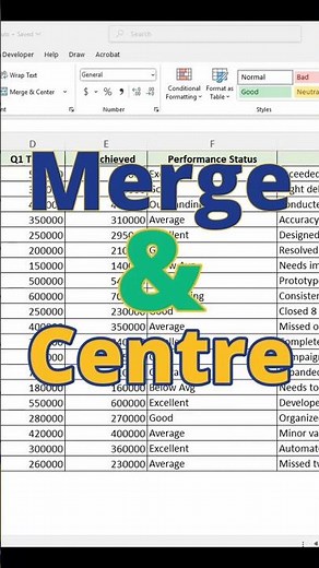 How to Merge Cells in MS Excel | #excel #spreadsheetmagic #excelshortcuts