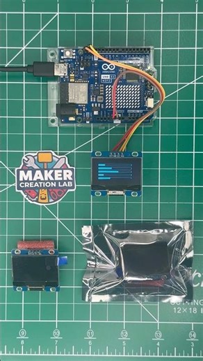 Blue OLED Demo Arduino R4 - SH1106 128x64 #arduino #arduinoproject #arduinoprojects