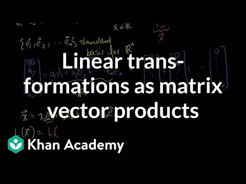 Linear transformations as matrix vector products | Linear Algebra | Khan Academy