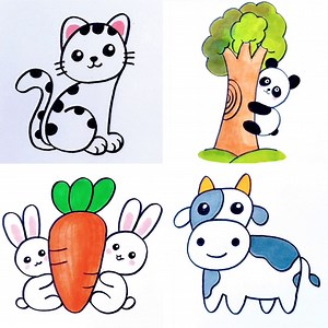 128K views · 1.1K reactions | Easy Cute Animal Drawing for Kids | Learn How to Draw Step by Step Drawings | Simple Drawings | Facebook