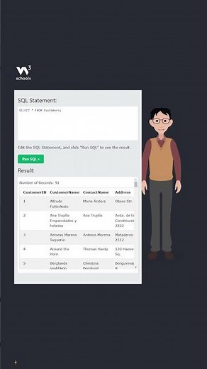 SQL Introduction - Part 6 - SQL Example #sql #programming #w3schools