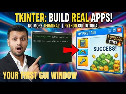 Create Your First Tkinter GUI Window | Python Desktop App Tutorial for Beginners (2025) | M4EP1