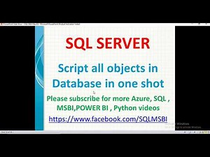 How to generate scripts of complete database in sql | sql scripts for all objects | scripts in sql
