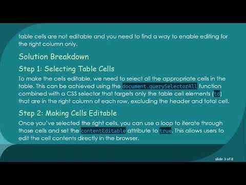 How to Create a JavaScript Loop for Dynamic contentEditable Table Cells