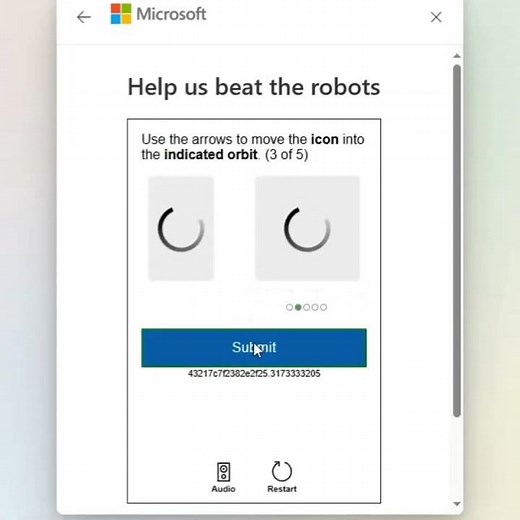 How to solve microsoft puzzle, While setting an account?
