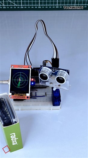 radar system using esp32 & TFT display mini radar #radar #Radar #diy #arduino