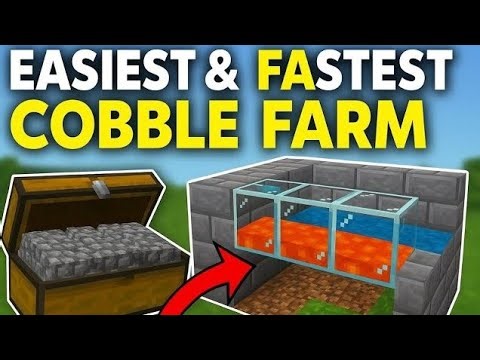 " Minecraft's Easiest Cobblestone Farm🔥 (Infinite in 1 minute ! Generator)”