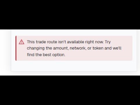 This trade route isn't available right now in #metamask | FIXED