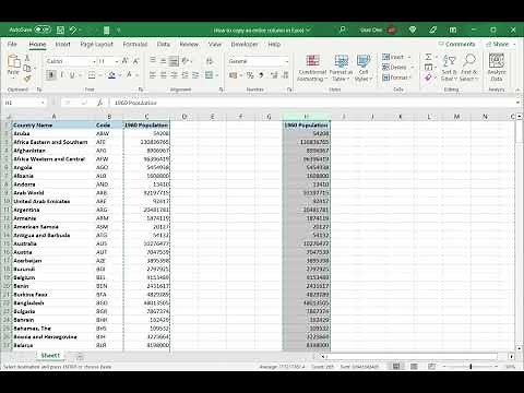 How to copy an entire column in Excel