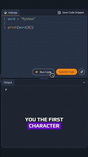 Learning Python — Access characters in a string #coding #learntocode #pythonforbeginner #programming