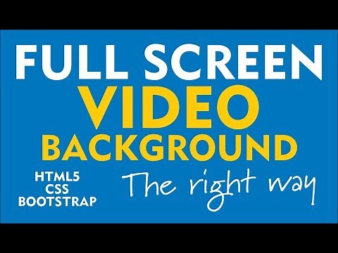 How to Code A Full Screen Video Background using HTML, CSS, Bootstrap