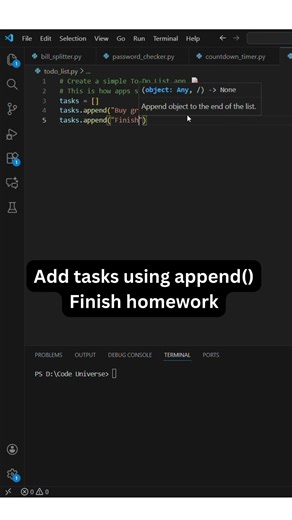 Python To-Do List 📝 | Real-World List Example (Beginner)