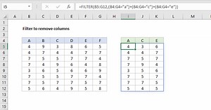 FILTER to remove columns