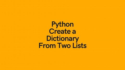 Python: Create Dictionary From Two Lists • datagy