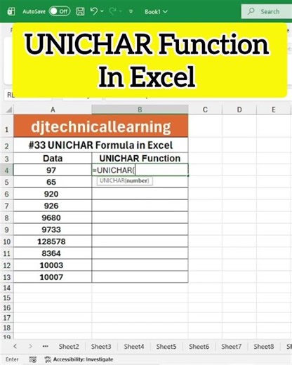 Excel UNICHAR Function Explained in 30 Seconds! 🔢✨