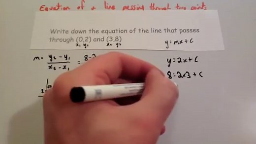 Finding the equation passing through two points Video – Corbettmaths