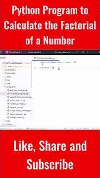 Python Program to Calculate the Factorial of a Number #pythonprogram #pythoncode #python