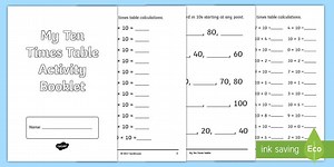 Ten Times Table Activity Booklet