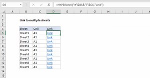 Link to multiple sheets