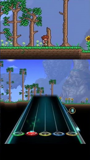 "Overworld Day" From Terraria Played On Clone Hero (Part 2) #gaming #music #terraria #indiegame