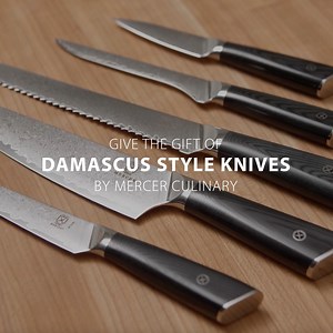 Gift the power of precision with our Damascus style knives that blend beauty and performance for culinary excellence. With its premium ergonomic handle and razor-sharp super steel, the Damascus style is not just a knife pattern; it's a work of art. Explore the collection: https://www.mercerculinary.com/product-category/cutlery/damascus/ #MercerCulinary #mercercutlery #kitchentools #Damascus | Mercer Culinary | Facebook