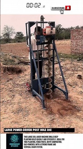 Large Power Driven Post Hole Digger for Farming