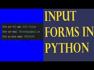 Input forms in Python - User input in Python